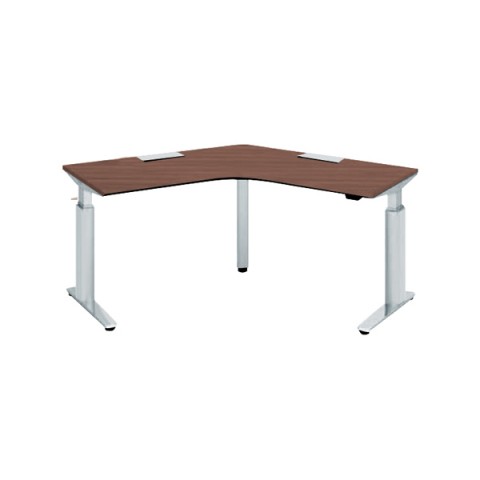 オカムラ オフィスデスク 完成日 組立不要 プリシード 上下昇降デスク 120°天板タイプ インジケーター付 スラントエッジ 塗装脚 3H20ME-MY2F