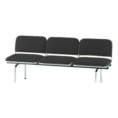 生興 ロビーベンチ・長椅子  FUL 3人用 背あり 布張り FUL-3ノワール 16006