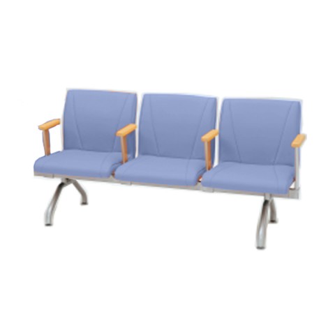 プラス ロビーベンチ・長椅子 完成日 組立不要 LS-250 3人用・肘付 LS-253AN 39-875