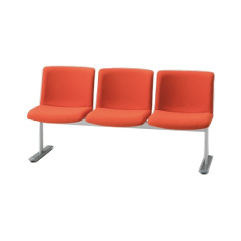 プラス ロビーベンチ・長椅子 完成日 組立不要 LS-270 3人用・背付 布 LS-2731S 17-903