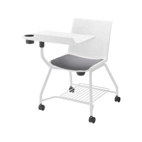 ライオン ミーティングチェア・多目的チェア 完成日 組立不要 リベレ ホワイトベース 布張り No.2713NF-W 630-84