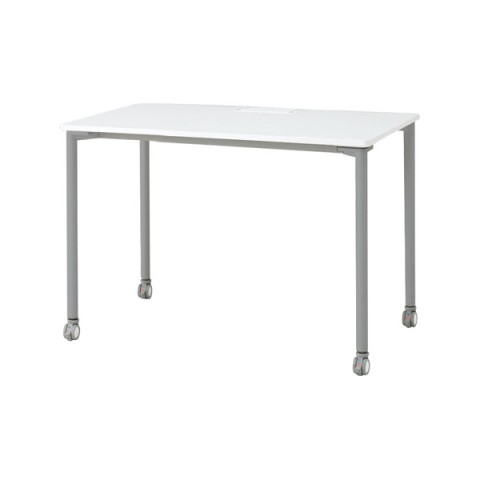 イトーキ オフィスデスク 完成日 組立不要 アクティブフィールド パーソナルテーブル 角型 H720 キャスター脚 脚カラー:シルバーメタリック 配線口タイプ D600 AF-1206PWC1-ZL