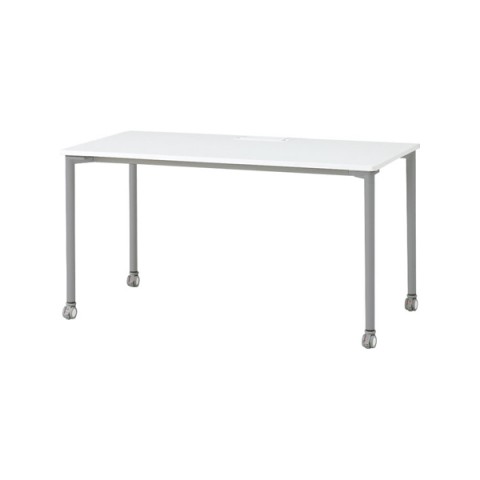 イトーキ オフィスデスク 完成日 組立不要 アクティブフィールド パーソナルテーブル 角型 H720 キャスター脚 脚カラー:シルバーメタリック 配線口タイプ AF-1407PWC1-ZL