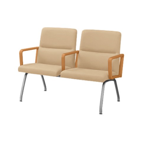 ライオン ロビーベンチ・長椅子 完成日 組立不要 42LC 背付・中間肘付 ロビーチェアー 2連 42LC-52S 508-73