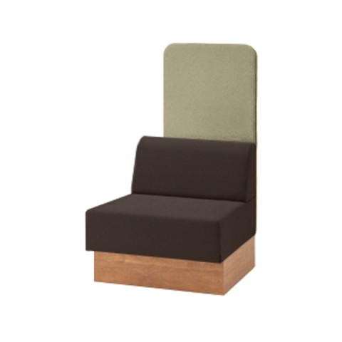 イトーキ オフィス・応接ソファ 完成日 組立不要 ノットワーク ハイバック 直線タイプ コンセントなし ベースカラー:T(ベース:トリニティオーク) ハイバックパネル張地カラー:H4(カシューブラウン) LLL-06SHN-TH4F6