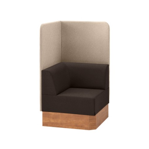 イトーキ オフィス・応接ソファ 完成日 組立不要 ノットワーク ハイバック コーナータイプ コンセントなし ベースカラー:T(ベース:トリニティオーク) ハイバックパネル張地カラー:H4(カシューブラウン) LLL-07CHN-TH4Y3