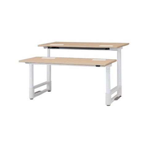 イトーキ オフィスデスク 完成日 組立不要 トイロ ツインデスク 昇降スイッチタイプ 塗装脚 平エッジ 脚ベースカラー(ホワイトW) JZD-1616HA-AWX