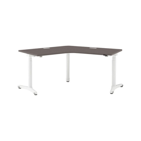 イトーキ オフィスデスク 完成日 組立不要 トイロ 120°オペレーションデスク 昇降スイッチタイプ 塗装脚 平エッジ 脚ベースカラー(ホワイトW) JZD-2277KA-AWR