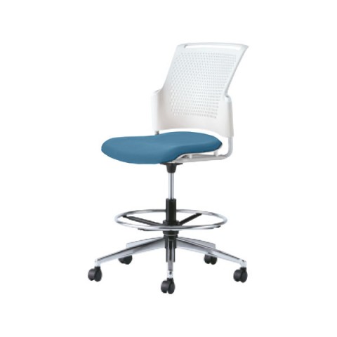 プラス オフィスチェア 完成日 組立不要 チェダーシー 回転脚ハイタイプ 背ヌード 肘なしホワイトシェル MC-W57SHL-2N 691-068