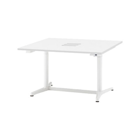 イトーキ ミーティングテーブル 完成日 組立不要 トイロ テーブル(正方形) インジケーター付昇降スイッチタイプ 配線カバー付 塗装脚 脚ベースカラー:ホワイトW JZT-1212WB1AWL