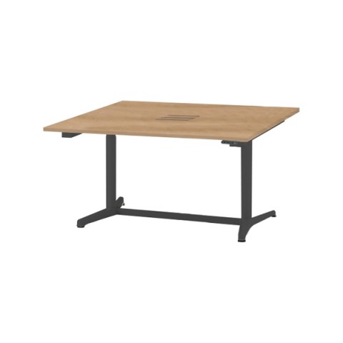 イトーキ ミーティングテーブル 完成日 組立不要 トイロ テーブル(正方形) インジケーター付昇降スイッチタイプ 配線カバー付 塗装脚 脚ベースカラー:ブラックT JZT-1414WB1ATX