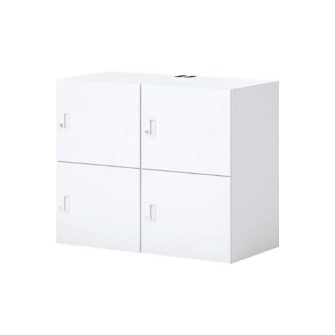 コクヨ オフィスキャビネット・収納家具 完成日 組立不要 イノン ホワイトタイプ スタンダードタイプ/庫内仕切りSタイプ 電源なし メール穴なし 4人用 シリンダー SNN-R043YXS-SAW1