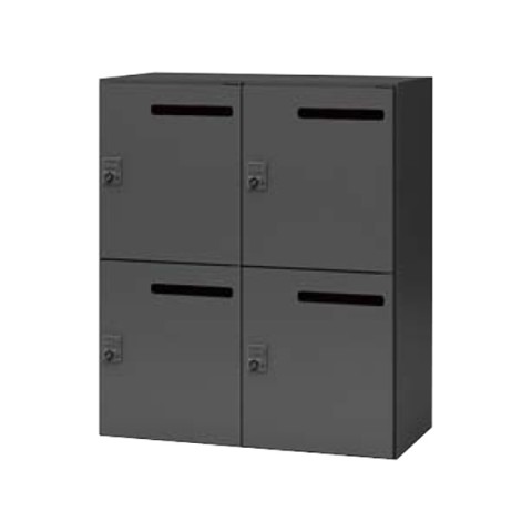 ナイキ オフィスキャビネット・収納家具 完成日 組立不要 CW ブラックタイプ パーソナルロッカー 4人用 ダイヤル錠 CW-0911PLMPD4-BB