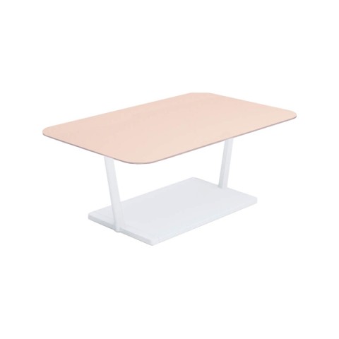 コクヨ ミーティングテーブル 完成日 組立不要 リージョン T字脚 角形 ローテーブル リノリウム天板 脚カラー:ホワイト LT-RG127LSAAF85