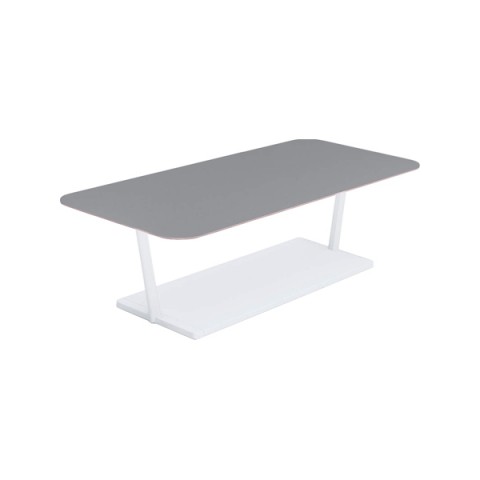 コクヨ ミーティングテーブル 完成日 組立不要 リージョン T字脚 角形 ローテーブル リノリウム天板 脚カラー:ホワイト LT-RG167LSAAF32