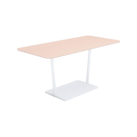 コクヨ ミーティングテーブル 完成日 組立不要 リージョン T字脚 角形 ミドルテーブル リノリウム天板 脚カラー:ホワイト LT-RG167MSAAF85