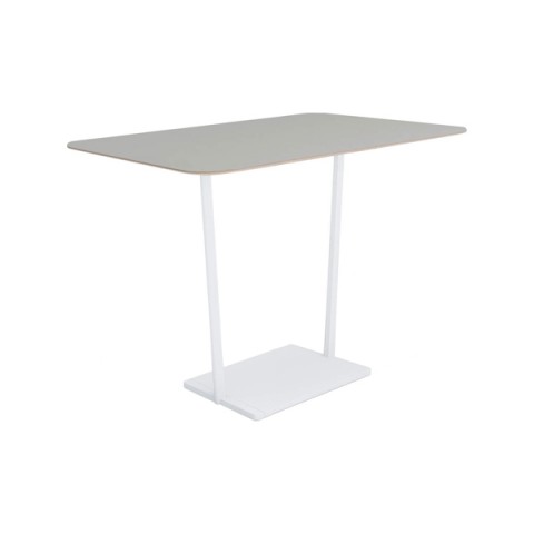 コクヨ ミーティングテーブル 完成日 組立不要 リージョン T字脚 角形 ハイテーブル リノリウム天板 脚カラー:ホワイト LT-RG169HSAAF75