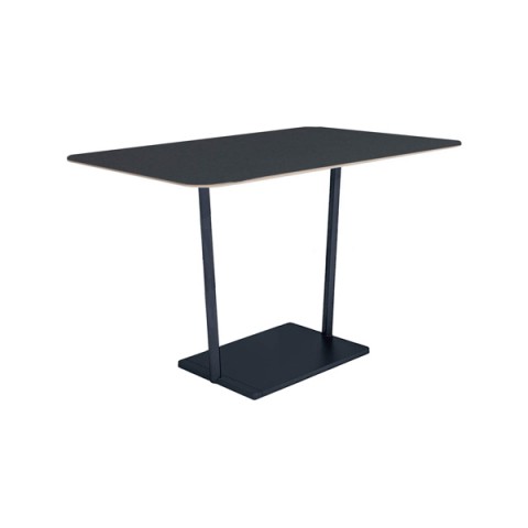 コクヨ ミーティングテーブル 完成日 組立不要 リージョン T字脚 角形 ミドルハイテーブル リノリウム天板 脚カラー:ブラック LT-RG169MHE6AF66