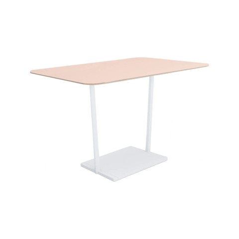 コクヨ ミーティングテーブル 完成日 組立不要 リージョン T字脚 角形 ミドルハイテーブル リノリウム天板 脚カラー:ホワイト LT-RG169MHSAAF85