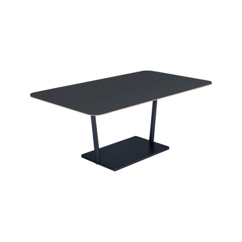 コクヨ ミーティングテーブル 完成日 組立不要 リージョン T字脚 角形 ミドルローテーブル リノリウム天板 脚カラー:ブラック LT-RG169MLE6AF66