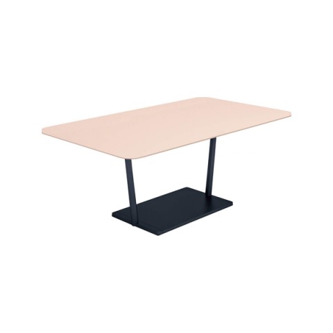 コクヨ ミーティングテーブル 完成日 組立不要 リージョン T字脚 角形 ミドルローテーブル リノリウム天板 脚カラー:ブラック LT-RG169MLE6AF85