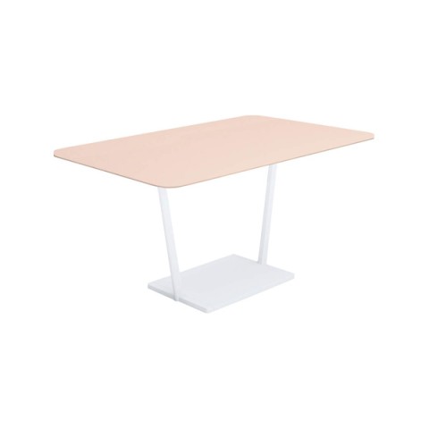 コクヨ ミーティングテーブル 完成日 組立不要 リージョン T字脚 角形 ミドルテーブル リノリウム天板 脚カラー:ホワイト LT-RG169MSAAF85