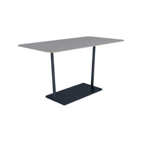 コクヨ ミーティングテーブル 完成日 組立不要 リージョン T字脚 角形 ミドルハイテーブル リノリウム天板 脚カラー:ブラック LT-RG189MHE6AF32