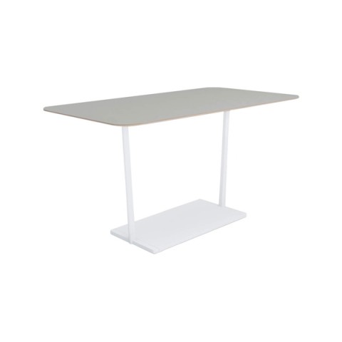 コクヨ ミーティングテーブル 完成日 組立不要 リージョン T字脚 角形 ミドルハイテーブル リノリウム天板 脚カラー:ホワイト LT-RG189MHSAAF75