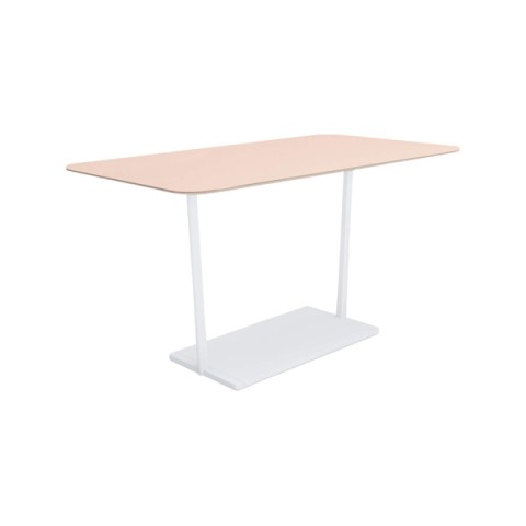 コクヨ ミーティングテーブル 完成日 組立不要 リージョン T字脚 角形 ミドルハイテーブル リノリウム天板 脚カラー:ホワイト LT-RG189MHSAAF85