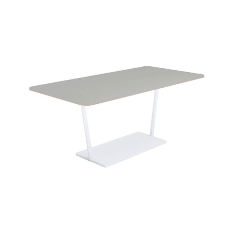 コクヨ ミーティングテーブル 完成日 組立不要 リージョン T字脚 角形 ミドルテーブル リノリウム天板 脚カラー:ホワイト LT-RG189MSAAF75