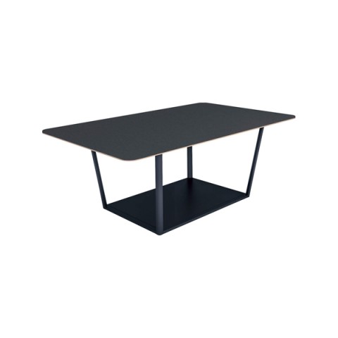 コクヨ ミーティングテーブル 完成日 組立不要 リージョン ボックス脚 角形 ミドルテーブル リノリウム天板 脚カラー:ブラック LT-RG2112ME6AF66