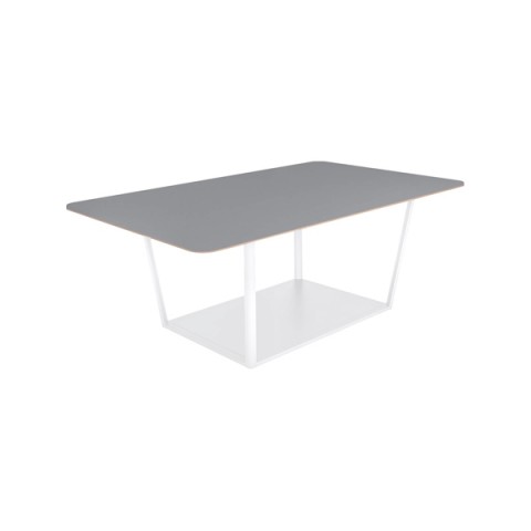 コクヨ ミーティングテーブル 完成日 組立不要 リージョン ボックス脚 角形 ミドルテーブル リノリウム天板 脚カラー:ホワイト LT-RG2112MSAAF32