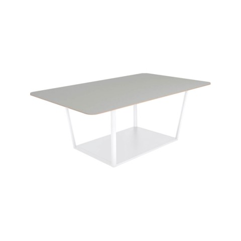 コクヨ ミーティングテーブル 完成日 組立不要 リージョン ボックス脚 角形 ミドルテーブル リノリウム天板 脚カラー:ホワイト LT-RG2112MSAAF75