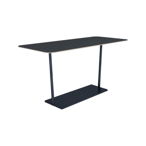 コクヨ ミーティングテーブル 完成日 組立不要 リージョン T字脚 角形 ハイテーブル リノリウム天板 脚カラー:ブラック LT-RG219HE6AF66