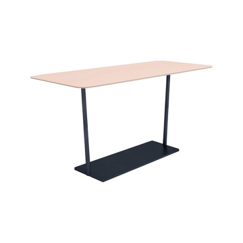 コクヨ ミーティングテーブル 完成日 組立不要 リージョン T字脚 角形 ハイテーブル リノリウム天板 脚カラー:ブラック LT-RG219HE6AF85