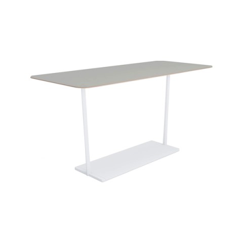 コクヨ ミーティングテーブル 完成日 組立不要 リージョン T字脚 角形 ハイテーブル リノリウム天板 脚カラー:ホワイト LT-RG219HSAAF75