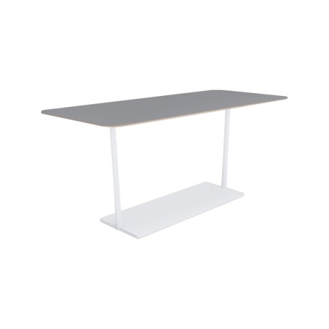 コクヨ ミーティングテーブル 完成日 組立不要 リージョン T字脚 角形 ミドルハイテーブル リノリウム天板 脚カラー:ホワイト LT-RG219MHSAAF32