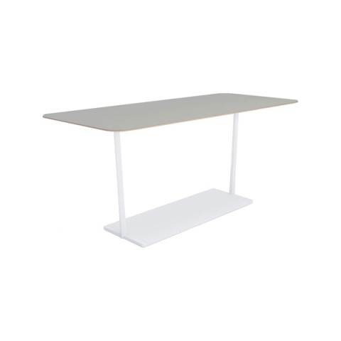 コクヨ ミーティングテーブル 完成日 組立不要 リージョン T字脚 角形 ミドルハイテーブル リノリウム天板 脚カラー:ホワイト LT-RG219MHSAAF75