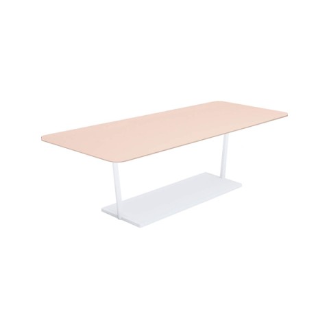 コクヨ ミーティングテーブル 完成日 組立不要 リージョン T字脚 角形 ミドルローテーブル リノリウム天板 脚カラー:ホワイト LT-RG219MLSAAF85