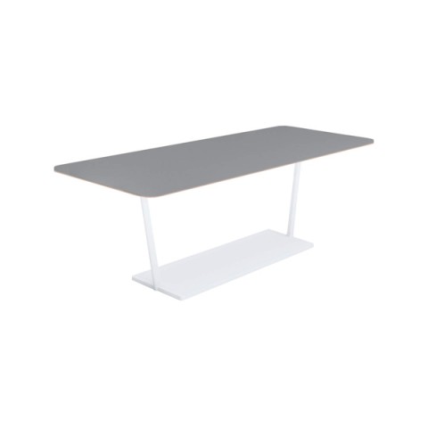 コクヨ ミーティングテーブル 完成日 組立不要 リージョン T字脚 角形 ミドルテーブル リノリウム天板 脚カラー:ホワイト LT-RG219MSAAF32