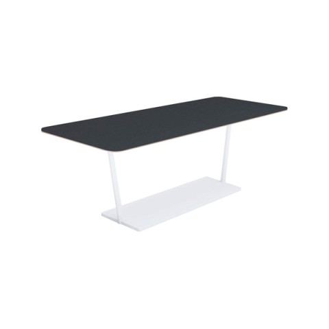 コクヨ ミーティングテーブル 完成日 組立不要 リージョン T字脚 角形 ミドルテーブル リノリウム天板 脚カラー:ホワイト LT-RG219MSAAF66