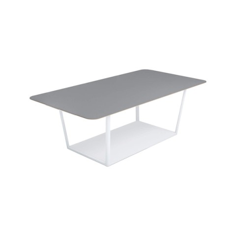 コクヨ ミーティングテーブル 完成日 組立不要 リージョン ボックス脚 角形 ミドルテーブル リノリウム天板 脚カラー:ホワイト LT-RG2418MSAAF32