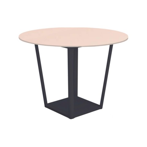 コクヨ ミーティングテーブル 完成日 組立不要 リージョン ボックス脚 円形 ハイテーブル リノリウム天板 脚カラー:ブラック LT-RGC12HE6AF85N