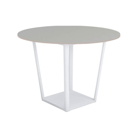 コクヨ ミーティングテーブル 完成日 組立不要 リージョン ボックス脚 円形 ハイテーブル リノリウム天板 脚カラー:ホワイト LT-RGC12HSAAF75N