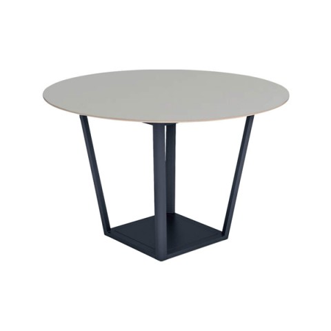 コクヨ ミーティングテーブル 完成日 組立不要 リージョン ボックス脚 円形 ミドルテーブル リノリウム天板 脚カラー:ブラック LT-RGC12ME6AF75N