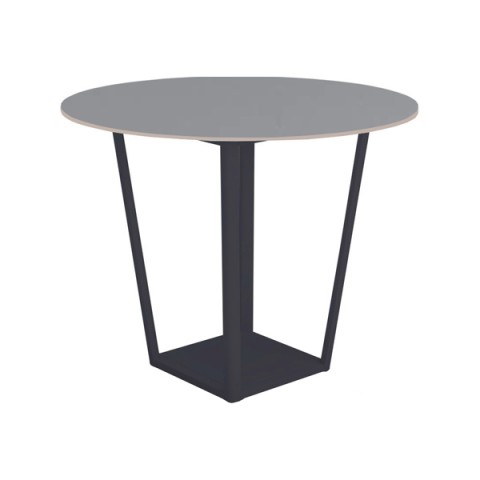 コクヨ ミーティングテーブル 完成日 組立不要 リージョン ボックス脚 円形 ミドルハイテーブル リノリウム天板 脚カラー:ブラック LT-RGC12MHE6AF32N