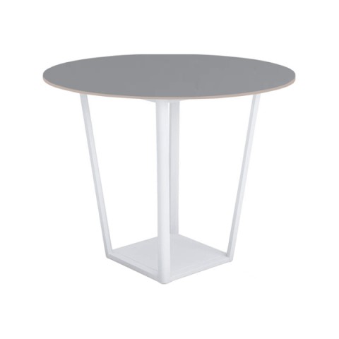 コクヨ ミーティングテーブル 完成日 組立不要 リージョン ボックス脚 円形 ミドルハイテーブル リノリウム天板 脚カラー:ホワイト LT-RGC12MHSAAF32N