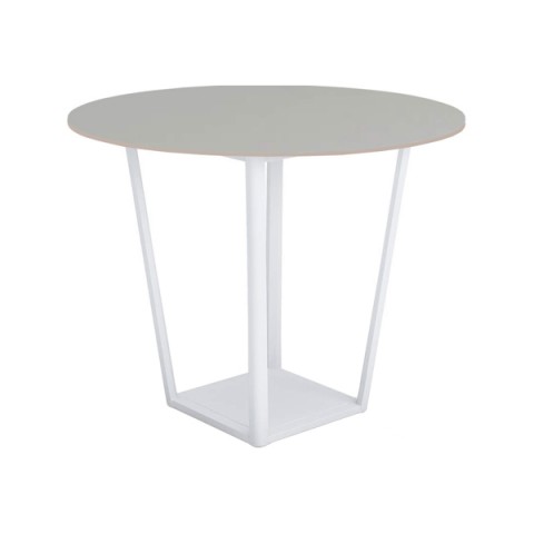 コクヨ ミーティングテーブル 完成日 組立不要 リージョン ボックス脚 円形 ミドルハイテーブル リノリウム天板 脚カラー:ホワイト LT-RGC12MHSAAF75N