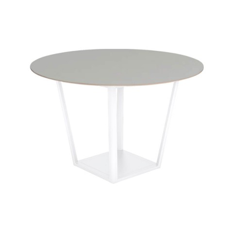 コクヨ ミーティングテーブル 完成日 組立不要 リージョン ボックス脚 円形 ミドルテーブル リノリウム天板 脚カラー:ホワイト LT-RGC12MSAAF75N