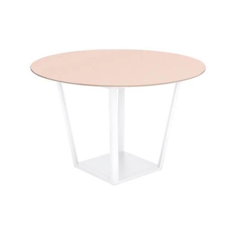 コクヨ ミーティングテーブル 完成日 組立不要 リージョン ボックス脚 円形 ミドルテーブル リノリウム天板 脚カラー:ホワイト LT-RGC12MSAAF85N